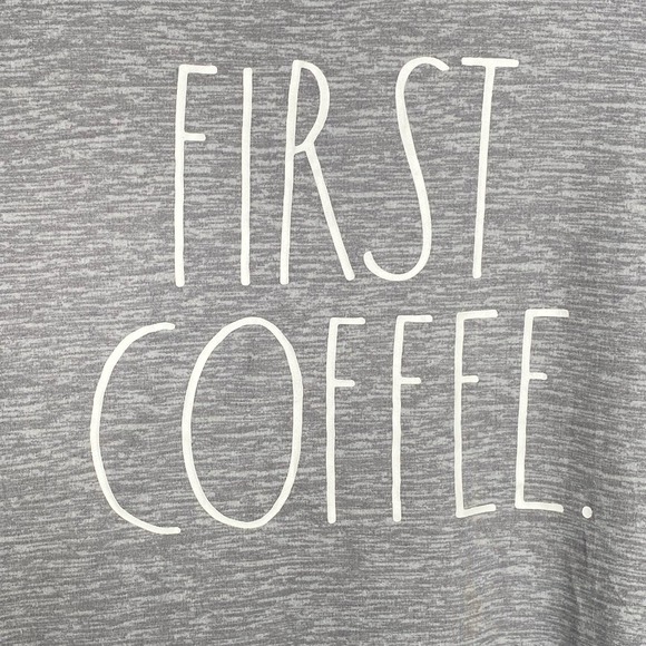 Rae Dunn First Coffee Short Sleeve Pajama Lounge Graphic T-Shirt Large - Picture 5 of 9